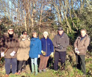 The hardy team who were spotting the birds within the woodland on 28th January, 2017